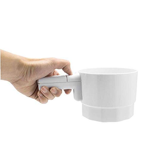 Aisoway Herramientas Forma de la Taza plástica Handheld eléctrico Tamiz de la harina tamiz mecánico Tamiz Harina Harina de repostería para Hornear colador doméstico