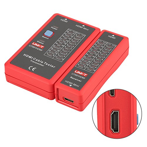 Akozon Probador de Cable HDMI de Alta Definición Portátil HDMI NF-622 Indicador LED para Controlar el Desorden/Estado Corto/Abierto y Cruzado de Cables HDMI