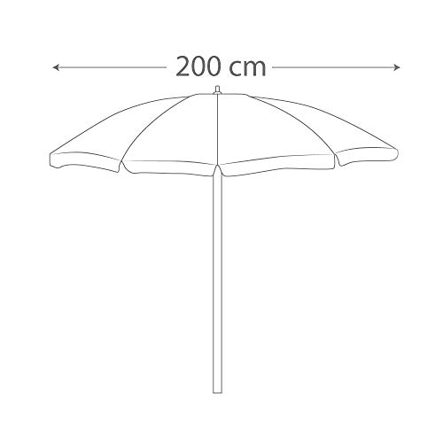 Aktive 62166 - Sombrilla de playa azul diámetro 200 cm UV5O Beach