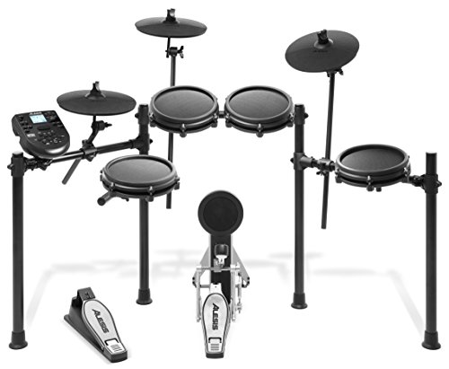 Alesis Nitro Mesh Kit - Batería Electrónica Musical de Ocho Piezas con Cabezales de Malla, Rack Aluminio, 385 Sonidos, 60 Pistas para tocar, Baquetas de Batería, Cableado y llave de batería incluidos