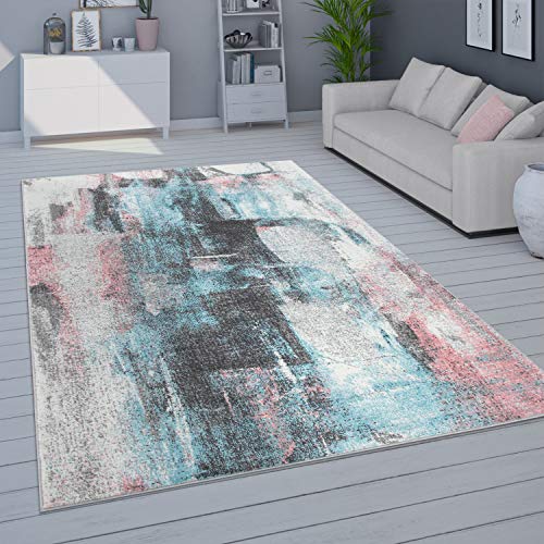 Alfombra Salón Pelo Corto Moderno En Colores Pastel, Distintos Colores Y Tamaños, tamaño:160x220 cm, Color:Multicolor 2