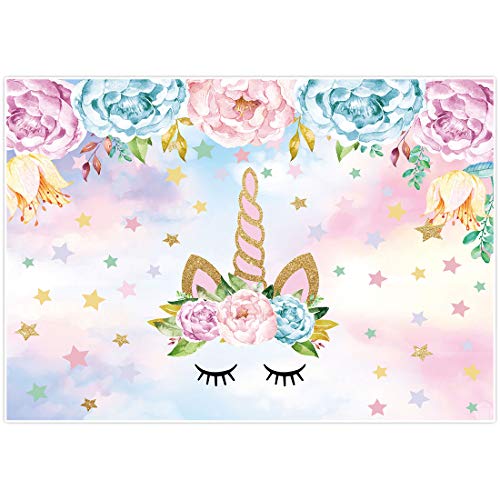 AllEnjoy - Fondo de fotografía con diseño de unicornio de 7 x 5 pies, para decoración de mesa de cumpleaños, postres, decoración de baby shower fotobooth estudio fotográfico