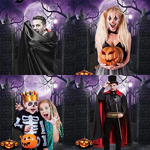 Allenjoy - Fondo para fotografía de Halloween, diseño de puerta gótica, color morado y luna miedo, calabazas para fiestas de fotos y decoraciones de fotos, 1,5 x 2,1 m