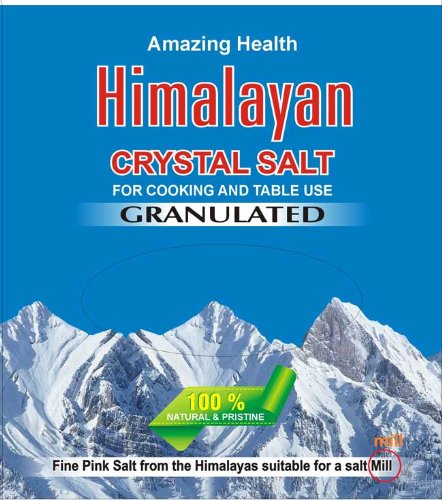 Amazing Health - 2kg Sal Granulada del Himalaya de Consumo Alimenticio para Molinillo de Sal