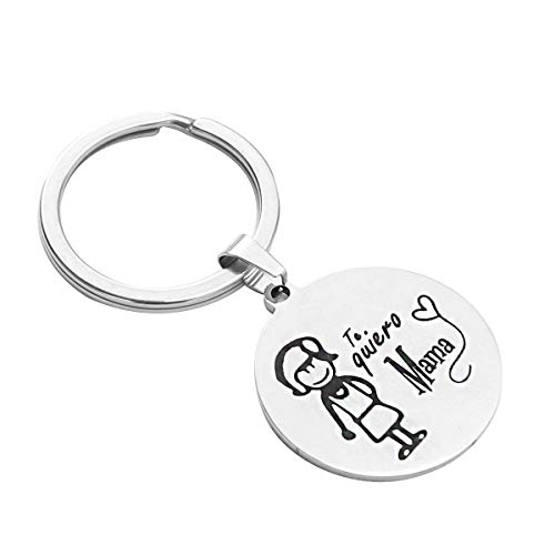 Amosfun Llavero del día de la Madre I Mama Quiero Colgante Llavero Cumpleaños Regalos (Plata)
