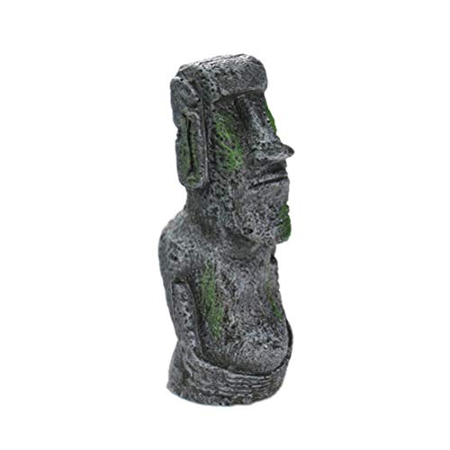 Amosfun Ornamento de Escritorio de Pascua Isla de Pascua Estatua de Resina Acuario decoración Accesorio pecera (tamaño-s)