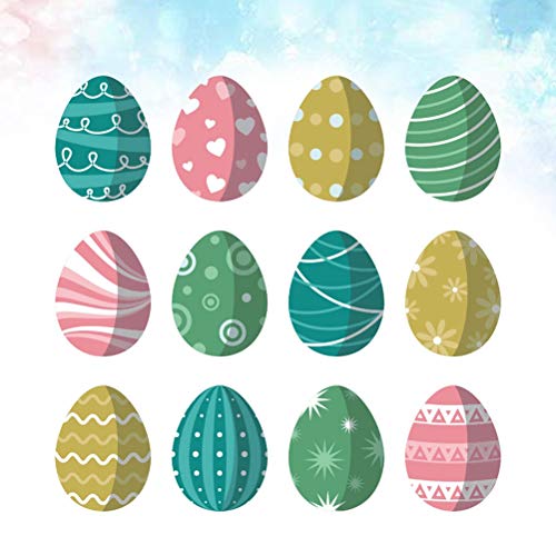 Amosfun Pascua Etiqueta de la Pared Huevo decoración de la Pared calcomanías Pascua Decoraciones de Pared Adornos 25x25cm