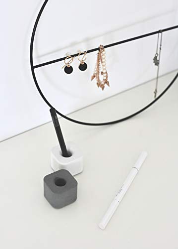 anaan Circle Diseño Guirnalda Corona de Pared Flores Corona Eucalipto Hojas Colgador Joyas Anillo de Toalla Revistero de Pared Rejilla Metal Escandinava Decoración Puerta (S Φ30*40cm)