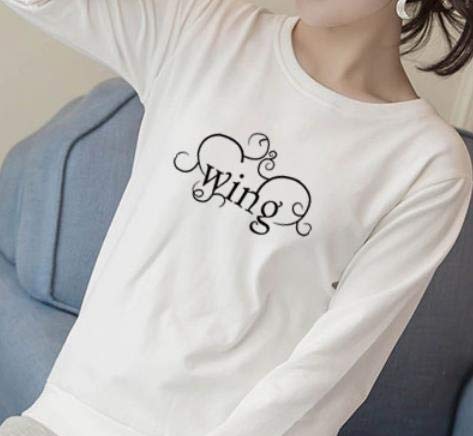 Añadir fertilizante para aumentar el tamaño de la ropa de primavera para mujer nuevo suelto suéter de manga larga de algodón para mujer Blanco blanco XL