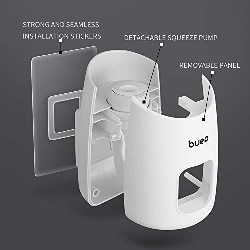 Andiker - Dispensador automático de Pasta de Dientes para niños y Adultos, exprimidor de Pasta de Dientes para baño sin Contacto, exprimidor montado en la Pared, fácil instalación, L, Rosa