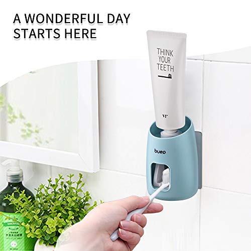 Andiker - Dispensador automático de Pasta de Dientes para niños y Adultos, exprimidor de Pasta de Dientes para baño sin Contacto, exprimidor montado en la Pared, fácil instalación, L, Rosa
