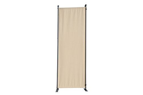 Angel Living Biombo Separador de 4 Paneles, Decoración Elegante, Separador de Ambientes Plegable, Divisor de Habitaciones, 225X165 cm (Beige)