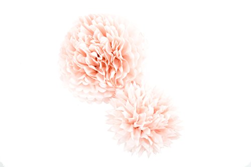 Anokay Set 8 Pompones Bolas Hermosas de Flores de Color Blanco Rosa Almendra Champán - Flores de Papel para la Decoración de Cumpleaños Bodas Navidad Bautizo Jardín Baby Shower Butizar Fiesta