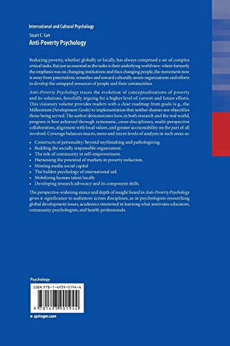 Anti-Poverty Psychology (International and Cultural Psychology)