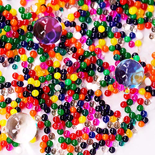 Anyasen 2650 Piezas Bolas de Gel de Agua Perlas de Gel Perlas de Gel de Aqua Perlas de Agua de Jalea Bolas de Agua Perlas de Cristal de Perlas de Agua decoración para Plantas(10 Colores 2 tamaños)
