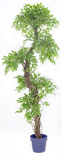 Árbol de Tope Alto Artificial Estilo Oriental, Hojas Artificiales realistas con Corteza Real Aproximadamente 6 pies de Alto