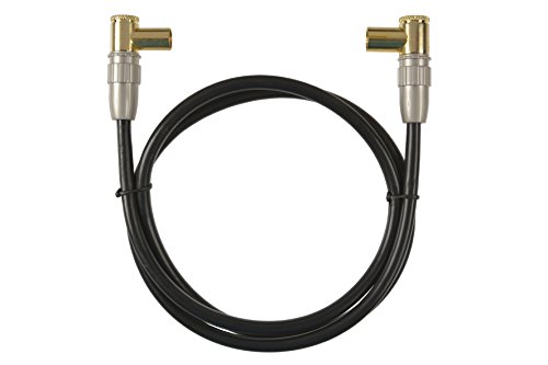 aricona cable de antena HDTV con enchufe en ángulo de 90° - cable coaxial de audio con adaptador para receptor y TV / 5 metros