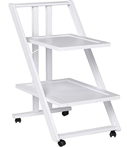 Arredamenti Italia Camarera para Bebidas SIMPATY, Madera - Plegable - 2 bandejas - Color: Blanco Ar-It il Cuore del Legno