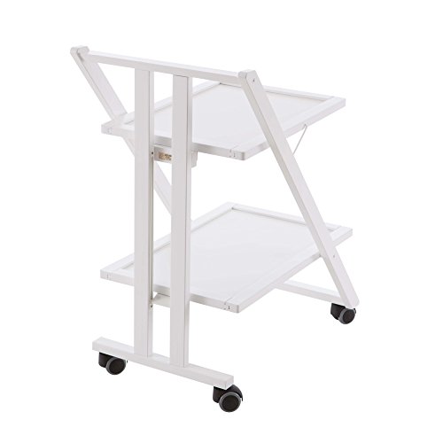 Arredamenti Italia Camarera para Bebidas SIMPATY, Madera - Plegable - 2 bandejas - Color: Blanco Ar-It il Cuore del Legno