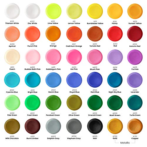 Arteza Kit de arcilla polimérica de colores | 42 bloques de arcilla para hornear | 42 colores individuales | 5 herramientas para esculpir + 30 accesorios para bisutería