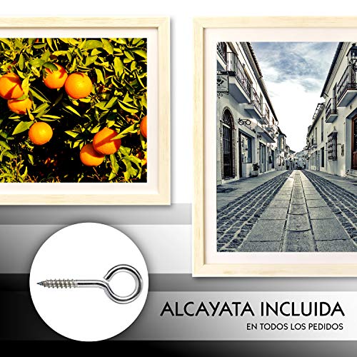 ART&FOTO BARCELONA Marco de Fotos Hecho a Mano 100% Artesanal de Madera y Cristal tamaño 30X45, fotografia,Poster o decoración hogar Madera Vintage Negro 30X45 Fabricado en España