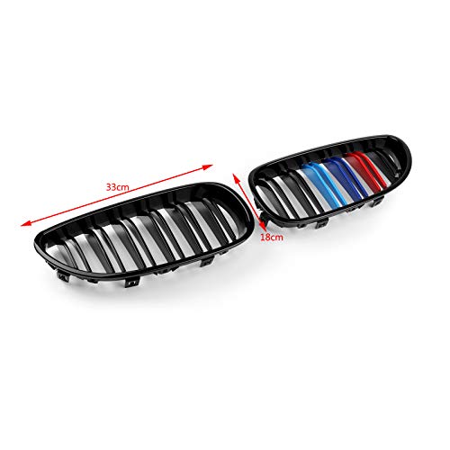 Artudatech Rejillas Frontales Coche, 1 Par Rejillas de Coche Parrilla de Delantera Malla Rejilla de Repuesto Grille Grill para B-M-W E60 E61 M5 Serie 5 2003-2010