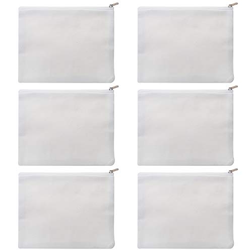 Aspire 6 bolsas de lona de algodón con cremallera, multiusos, para maquillaje, Almacenamiento de viaje ,20 x 15 cm