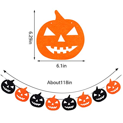 AUXSOUL 2 Piezas de Pancarta Halloween Banner Halloween Guirnalda Halloween Empavesados de Calabaza Bruja para Decoraciones de Halloween