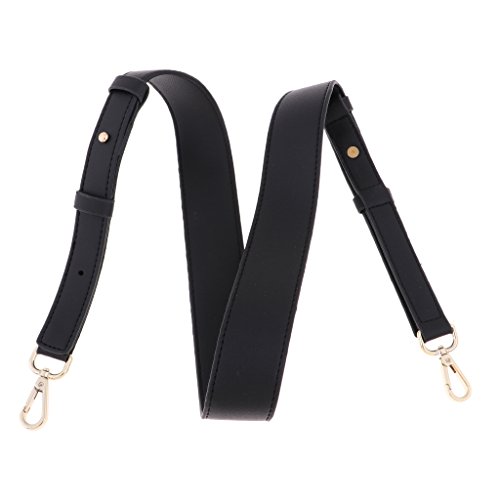 B Blesiya Correa Ancha de Bolso de Repuesto con Remache Cuero Sintético Ajustable con Gancho Metal para Bolso de Hombro Viaje 107x3.9cm - Negro