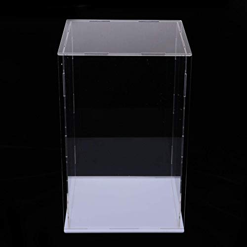 Backbayia Caja de anuncios Caja acrílico plástico Expositor Vitrina de exposición Almacenamiento para muñeca Toy escaparate Tienda, 13x13x23cm