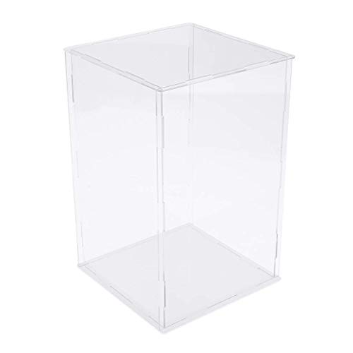 Backbayia Caja de anuncios Caja acrílico plástico Expositor Vitrina de exposición Almacenamiento para muñeca Toy escaparate Tienda, 13x13x23cm