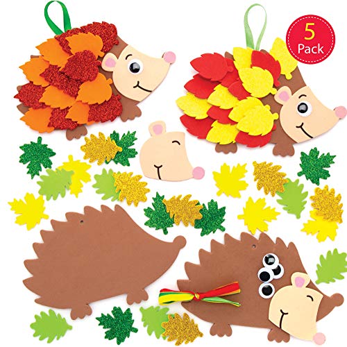 Baker Ross Kits Erizo Frondoso (paquete de 5) - Artes y manualidades de otoño e invierno