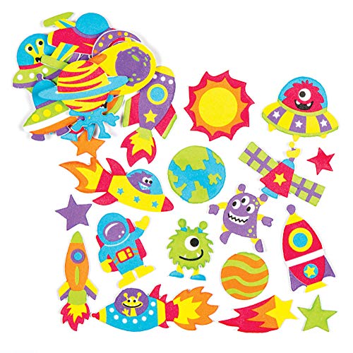 Baker Ross - Pegatinas de Espuma del Sistema Solar (Pack de 12) Manualidades educativas para niños (AC111)