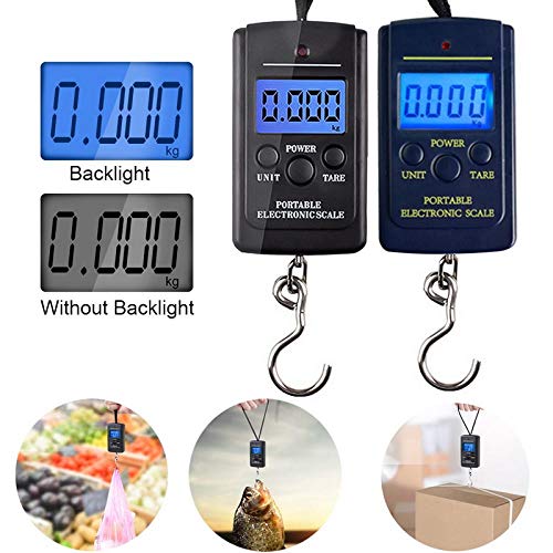 Balanza De Cocina 40Kg/100G Lcd Escala De Equipaje Digital Gancho Para Colgar Portátil Escala Electrónica Pesca Viaje Peso Balance Escala Luz De Fondo O No B Sin Luz De Fondo