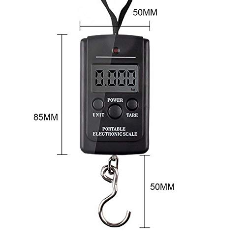 Balanza De Cocina 40Kg/100G Lcd Escala De Equipaje Digital Gancho Para Colgar Portátil Escala Electrónica Pesca Viaje Peso Balance Escala Luz De Fondo O No B Sin Luz De Fondo