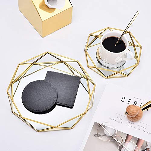Bandeja de Almacenamiento de Joyas Cosméticas,Bandeja Decorativa de Metal Bandeja Organizador de Perfume de Joyería,Placa de Postre de Pastel Occidental,Cosmético Nórdico de Estilo Simple