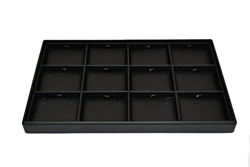 'Bandeja "Premier 12 buche 90 x 75 mm + Soportes Extraíbles 40 x 25H3 cm sintética negro VN12 -