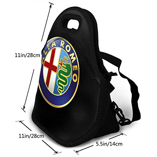 BAOQIN Alfa Romeo Lunch Bag Lunch Box Bolsa de picnic con aislamiento térmico Bolsa para escuela Cross Body Backpack