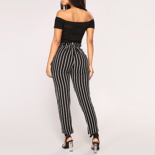 BaZhaHei-Pantalones de mujer Pantalón ajustado Blanco Blanco XL Negro para Mujeres Black 2 L