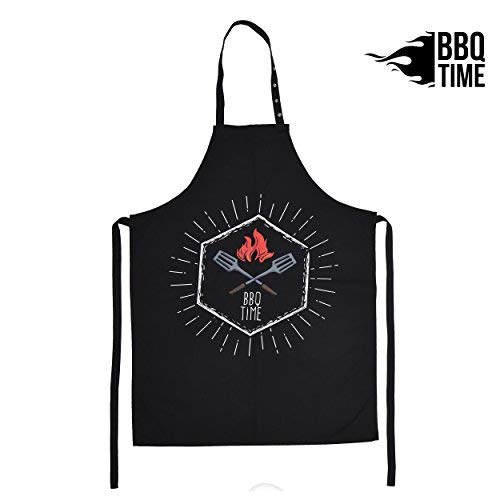 BBQ Time Delantal de Barbacoa, Delantal para Hombres y Mujeres, Delantal de Cocina Extra Largo con Correa de Cuello Ajustable, Delantal de Cocina para Parrilla en Muchos Diseeňos Bonitos