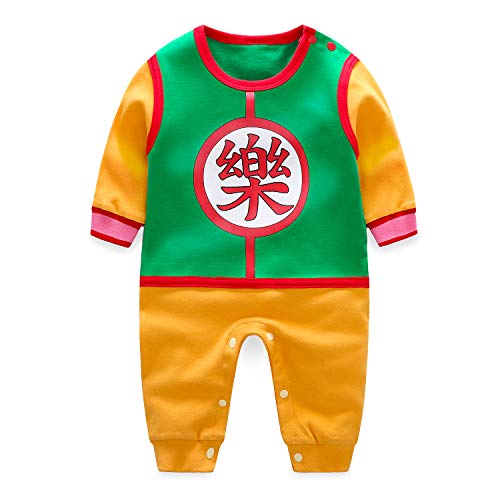 Beal Shopping Mono para bebé recién Nacido, diseño de Bola de dragón Yamcha Verde 12-24 Meses