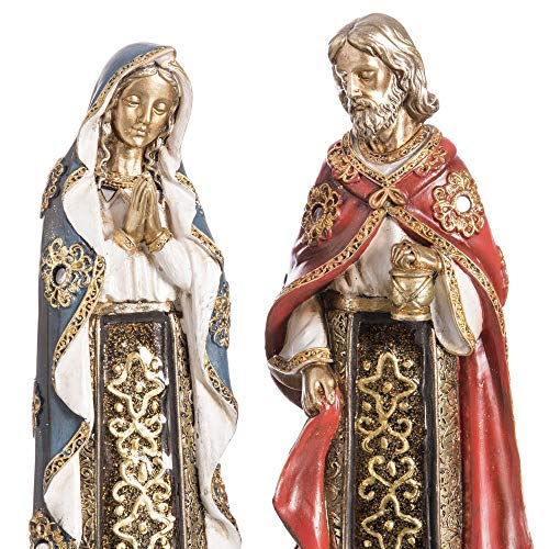 Belén de Navidad con Reyes Magos con Mosaico de Espejo Dorado Moderno para salón Christmas - LOLAhome