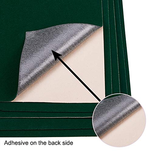 BENECREAT 20PCS Tela de Terciopelo Tela Pegajosa Hojas Posteriores Hojas Adhesivas Traseras, Hoja A4 (21cmx30cm), Duradera y Resistente al Agua Verde Oscuro