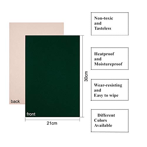 BENECREAT 20PCS Tela de Terciopelo Tela Pegajosa Hojas Posteriores Hojas Adhesivas Traseras, Hoja A4 (21cmx30cm), Duradera y Resistente al Agua Verde Oscuro