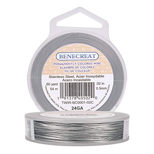 BENECREAT 54m 0.5mm Alambre de Acero Inoxidable Cable Metálico Trenzado por 7 Hilos Accesorios de Manualidad para Diseño de Bisutería
