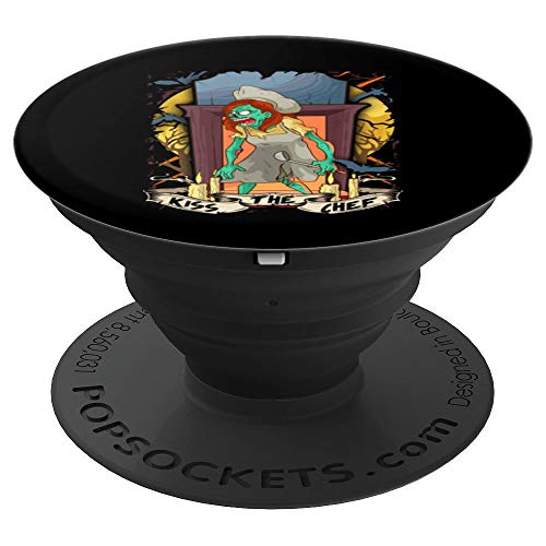 Besa al Chef Zombie Cocinero Muerto Viviente PopSockets Agarre y Soporte para Teléfonos y Tabletas