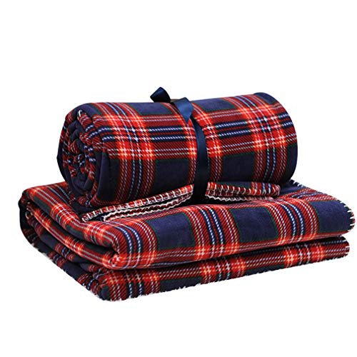 Beskie Manta de forro polar para sofá cama de viaje | Rojo Negro Tartan patrón a cuadros a cuadros decoración del hogar manta decorativa | Manta cálida de Navidad | 129,5 x 160 cm