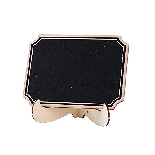 BETESSIN 20pcs Mini Pizarras Pizarras Decorativas Pequeñas con Soporte Tablero de Mensajes Etiquetas Tarjetas Números de Mesa de Boda Restaurante Fiesta en Forma Rectáncula (Rectánculo, 20pcs)