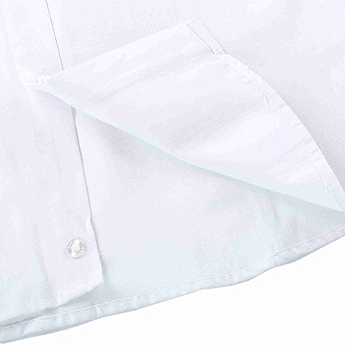 Bienzoe Niño Uniforme Escolar Manga Larga Oxford Camisa Paquete Blanco 10