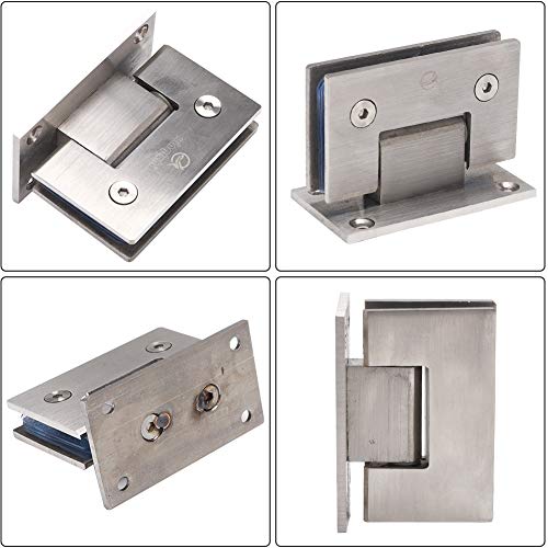Bisagras de vidrio para puerta de cristal, 2 unidades, acero inoxidable, para puerta de armario, puerta de cristal, puerta de cristal